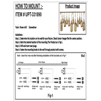 Neyra Iron Cow Bells Wall Decor 48 Inch Wide Decorative, Antique Gold Finish, Jute Hanging Rope- UPT-331890