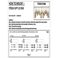 Neyra Iron Cow Bells Wall Decor 48 Inch Wide Decorative, Antique Gold Finish, Jute Hanging Rope - UPT-331890