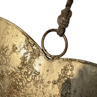 Myri Decorative Metal Heart Wall Decor Set of 3, Antique Gold Iron with Jute Hanging Rope, 12, 9.5, 7 Inches - UPT-331891