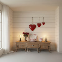 Myri Decorative Metal Heart Wall Decor Set of 3, Classic Red with Jute Hanging Rope, 12, 9.5, 7 Inches - UPT-331892