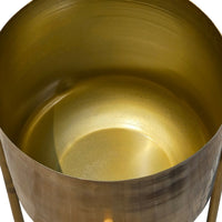Aira Set of 2 Planters | 19, 22" Tall | Foldable Metal Stand | Antique Brass Finish - UPT-331894