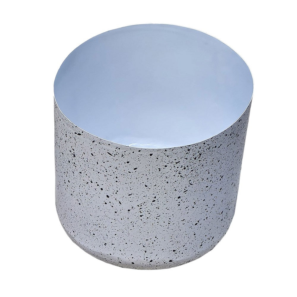 Aira Set of 2 Planters | 20, 22" Tall | Gold Foldable Metal Stand | White Speckled Pattern - UPT-331895