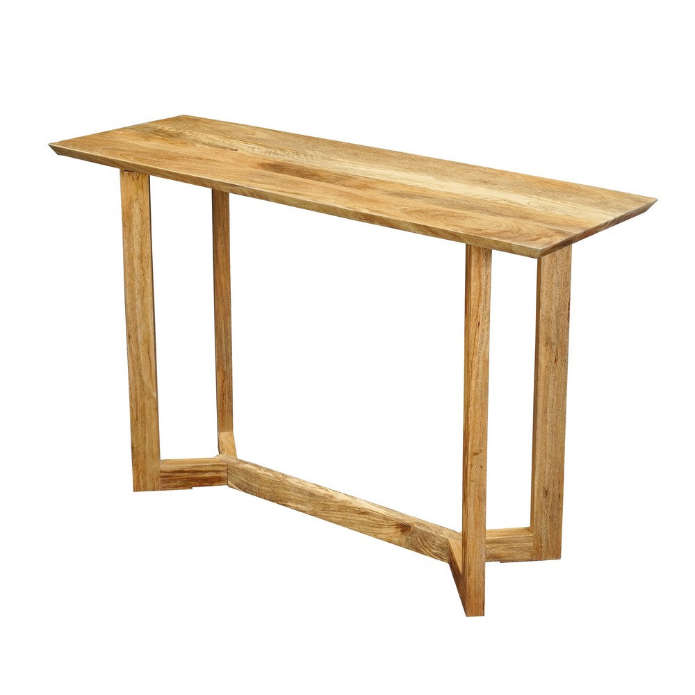 Nina Console Table | 48" Rectangular Top | Open Frame with Trestle Base | Natural Brown Mango Wood - UPT-332347