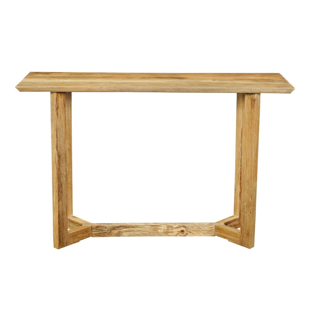 Nina Console Table | 48" Rectangular Top | Open Frame with Trestle Base | Natural Brown Mango Wood - UPT-332347