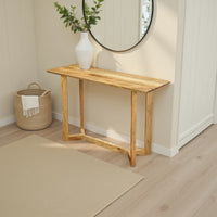Kairo Console Table | 48" Rectangular Top | Open Frame with Trestle Base | Natural Brown Mango Wood - UPT-332347