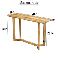 Nina Console Table | 48" Rectangular Top | Open Frame with Trestle Base | Natural Brown Mango Wood - UPT-332347