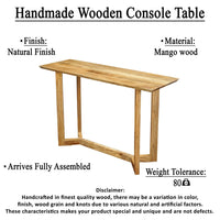 Nina Console Table | 48" Rectangular Top | Open Frame with Trestle Base | Natural Brown Mango Wood - UPT-332347