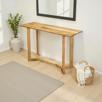 Nina Console Table | 48" Rectangular Top | Open Frame with Trestle Base | Natural Brown Mango Wood - UPT-332347