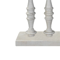 Sofa Console Table, 42 Inch Top, Sandlasted Washed White Mango Wood, Turned Pillar Legs - UPT-332348