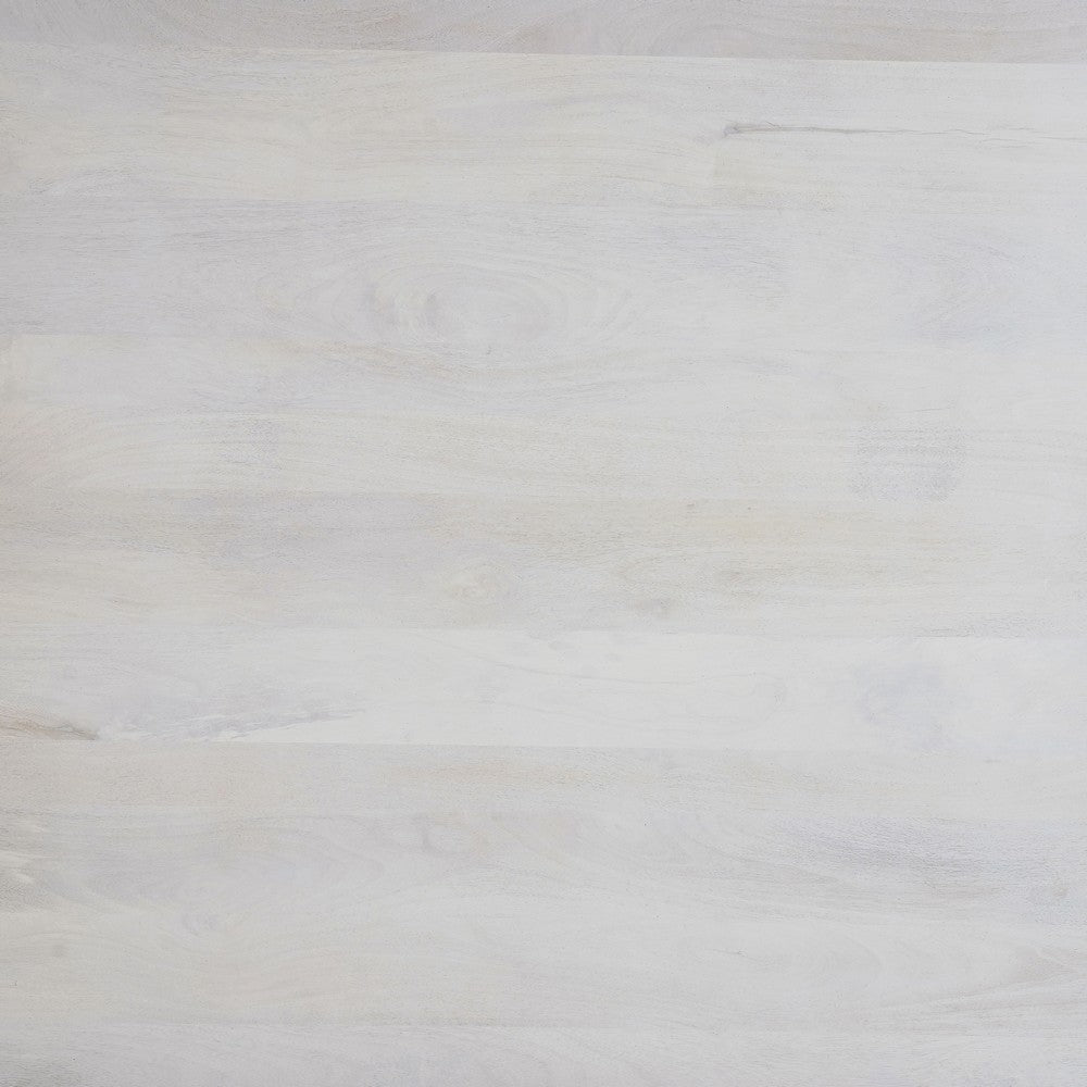 Aya 40" Square Coffee Table | Biscotti White Mango Wood | Bold Angled Legs - UPT-332349