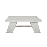 Aya 40" Square Coffee Table | Biscotti White Mango Wood | Bold Angled Legs - UPT-332349