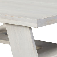 Aya 40" Square Coffee Table | Biscotti White Mango Wood | Bold Angled Legs - UPT-332349
