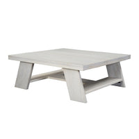 Aya 40" Square Coffee Table | Biscotti White Mango Wood | Bold Angled Legs - UPT-332349