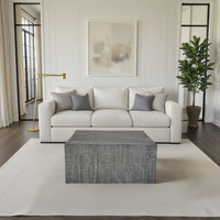 Rydan Coffee Table | 33 Inch Square Block Top | Sandblasted Gray Mango Wood  - UPT-332351