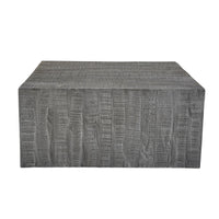 Rydan Coffee Table | 33 Inch Square Block Top | Sandblasted Gray Mango Wood  - UPT-332351