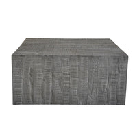 Rydan Coffee Table | 33 Inch Square Block Top | Sandblasted Gray Mango Wood  - UPT-332351