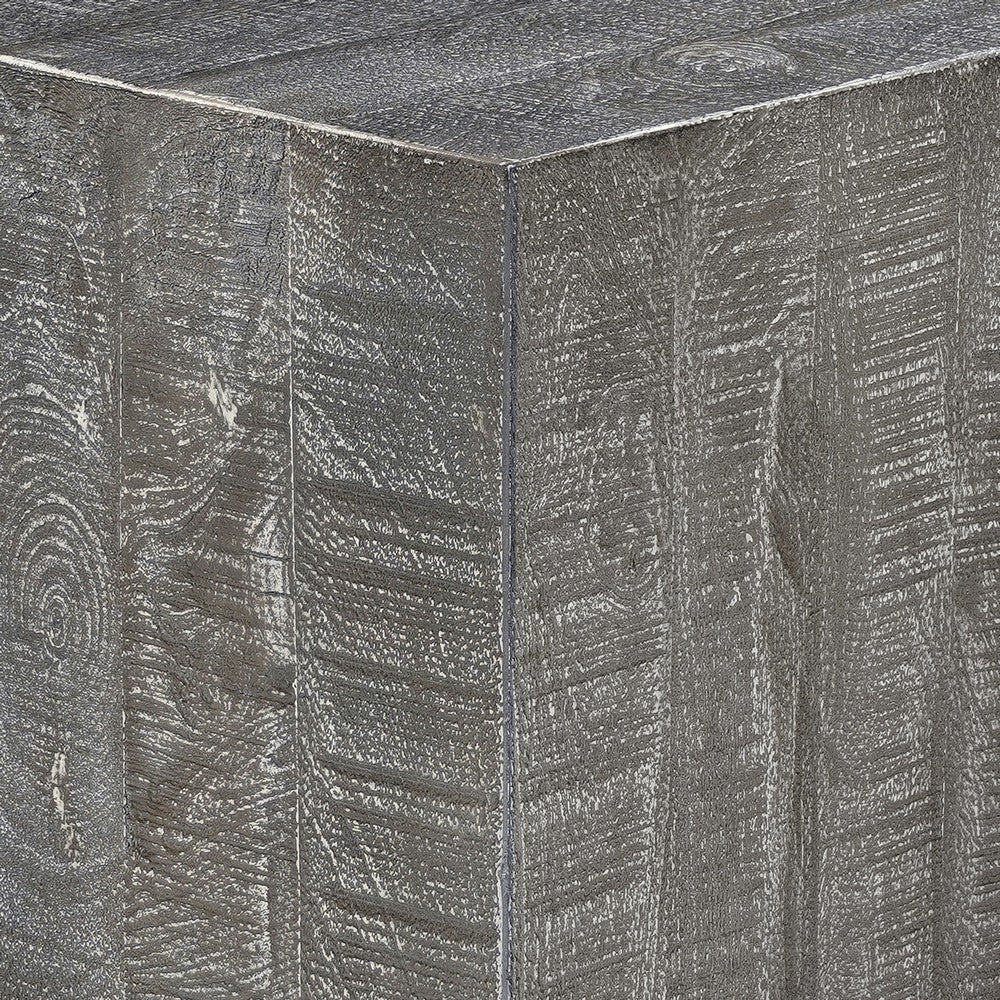Rydan Coffee Table | 33 Inch Square Block Top | Sandblasted Gray Mango Wood  - UPT-332351