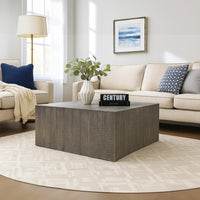 Rydan Coffee Table | 33 Inch Square Block Top | Sandblasted Gray Mango Wood  - UPT-332351