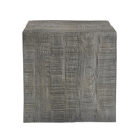 Rydan Side End Table | 19 Inch Square Block Top | Sandblasted Gray Mango Wood - UPT-332352