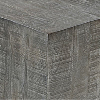 Rydan Side End Table | 19 Inch Square Block Top | Sandblasted Gray Mango Wood - UPT-332352