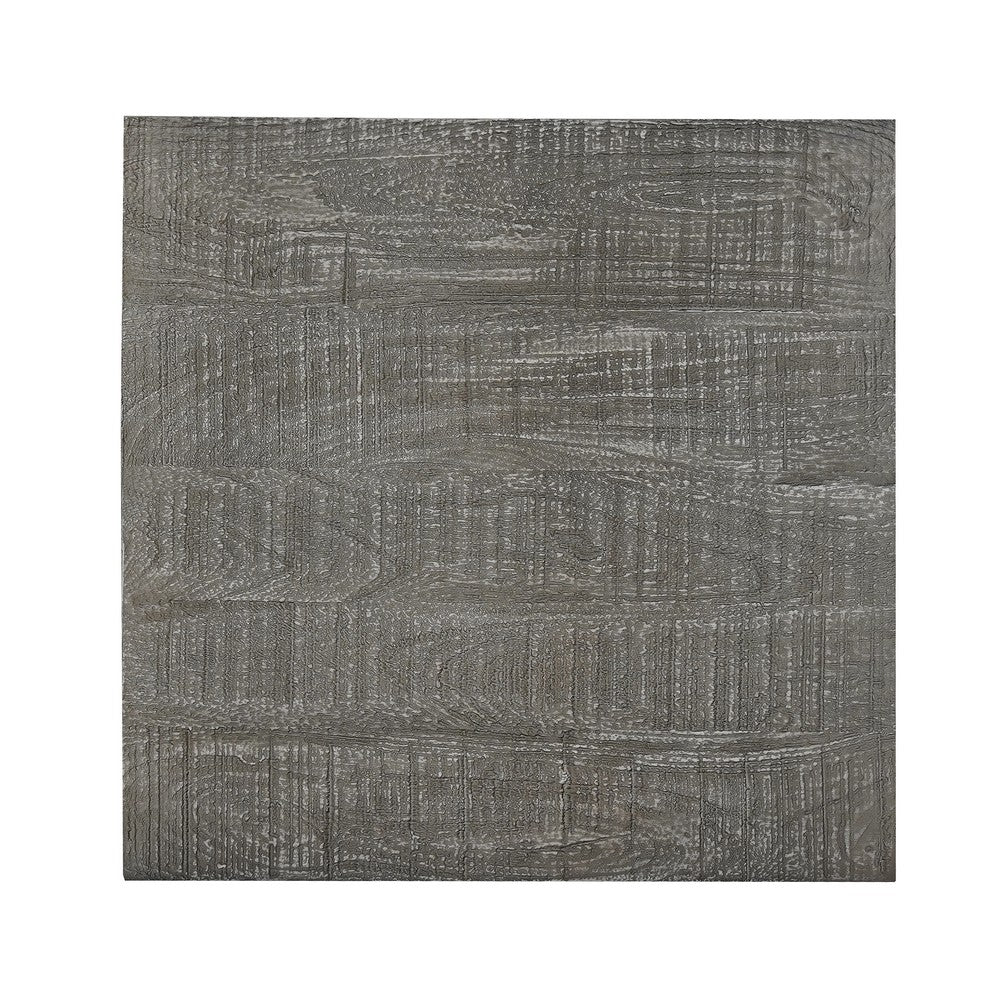 Rydan Side End Table | 19 Inch Square Block Top | Sandblasted Gray Mango Wood - UPT-332352