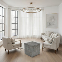 Rydan Side End Table | 19 Inch Square Block Top | Sandblasted Gray Mango Wood - UPT-332352
