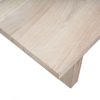 Nira Coffee Table | 48 Inch Rectangular Top | Handcrafted Washed White Acacia Wood | Panel Leg Base - UPT-332353