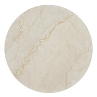 Kali Coffee Table | 27" Natural Round Marble Tabletop | Dark Brown Mango Wood Sculptural Base - UPT-332355