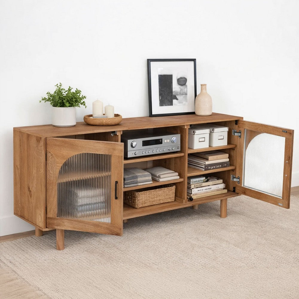 64 Inch James Adway Accent Cabinet In Natural Brown - UPT-332357