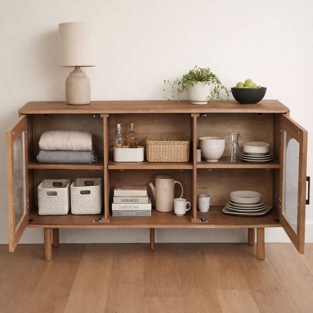 64 Inch James Adway Accent Cabinet In Natural Brown - UPT-332357