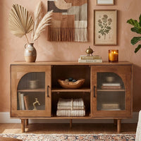 64 Inch James Adway Accent Cabinet In Natural Brown - UPT-332357