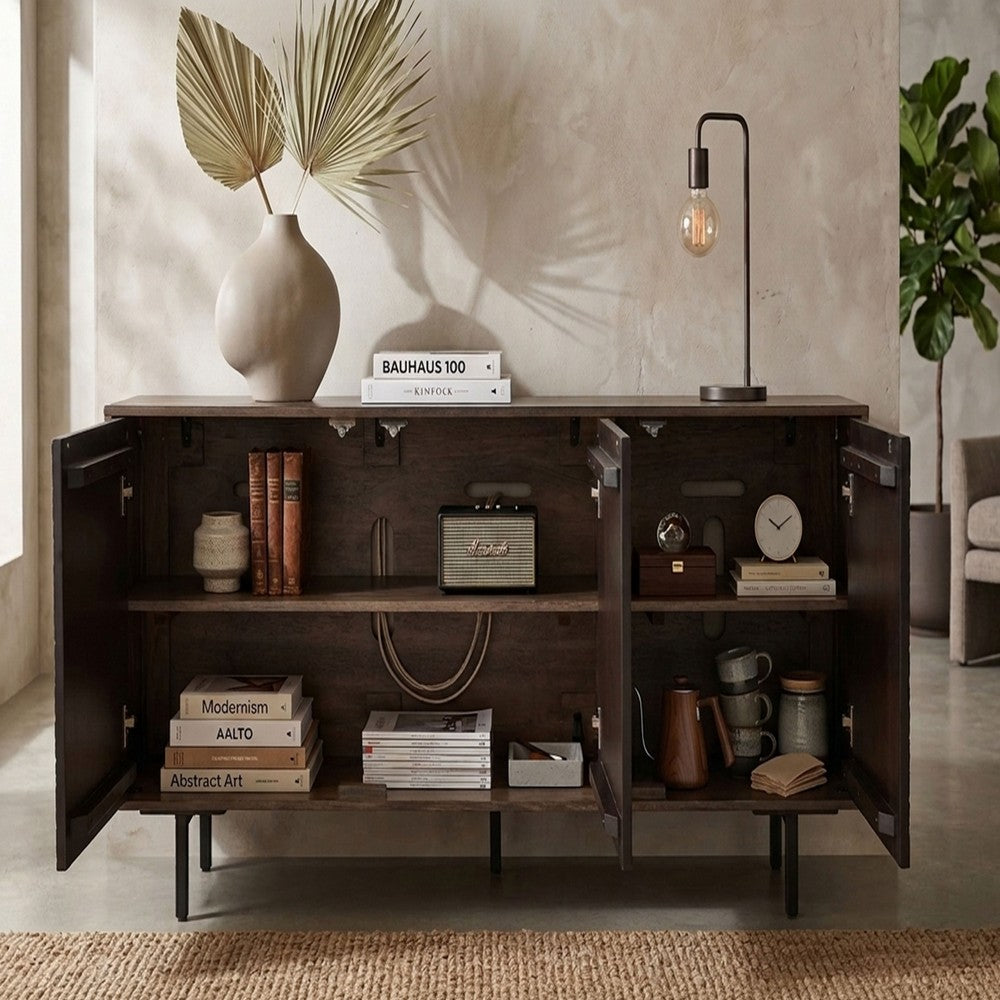 64 Inch Cosmo James Adway Accent Cabinet In Natural Brown - UPT-332358