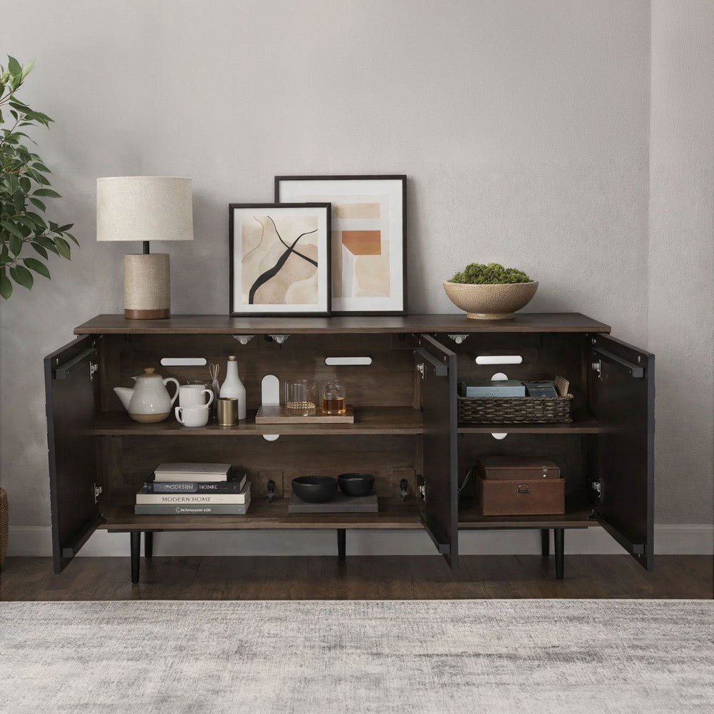 64 Inch Cosmo James Adway Accent Cabinet In Natural Brown - UPT-332358