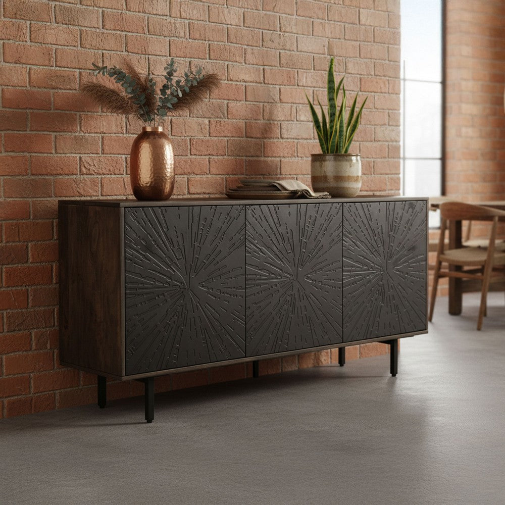 64 Inch Cosmo James Adway Accent Cabinet In Natural Brown - UPT-332358