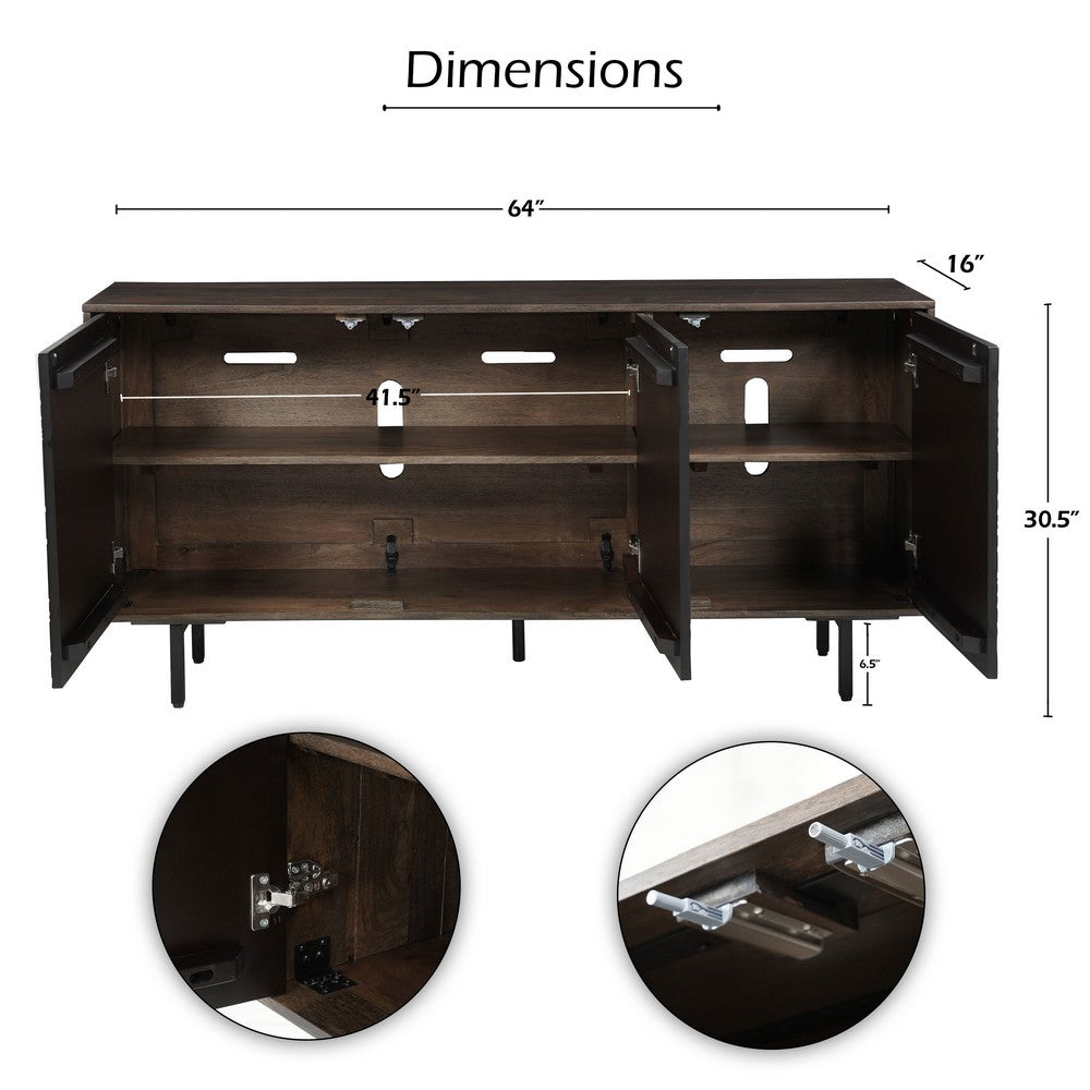64 Inch Cosmo James Adway Accent Cabinet In Natural Brown - UPT-332358