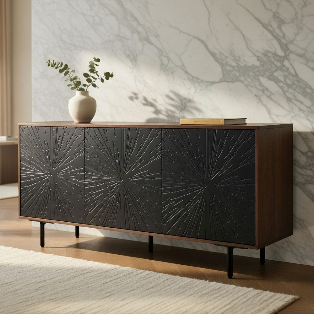 64 Inch Cosmo James Adway Accent Cabinet In Natural Brown - UPT-332358