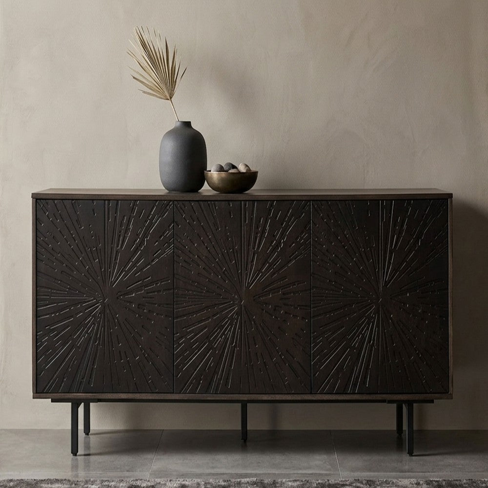 64 Inch Cosmo James Adway Accent Cabinet In Natural Brown - UPT-332358