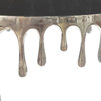 Capri Coffee Table | 36 Inch Round Glass Top | Melting Drip Design  | Nickel Silver - UPT-332450