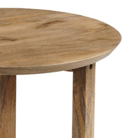 Nina 18.5" Round Handcrafted Side End Table | Natural Brown Mango Wood - UPT-333316