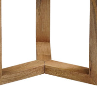 Nina 18.5" Round Handcrafted Side End Table | Natural Brown Mango Wood - UPT-333316