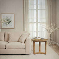 Nina 18.5" Round Handcrafted Side End Table | Natural Brown Mango Wood - UPT-333316