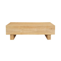 Elias Coffee Table | 42" Rectangular Top | Sandblasted Natural Brown Mango Wood | Wood Sustainably Harvested - UPT-333317