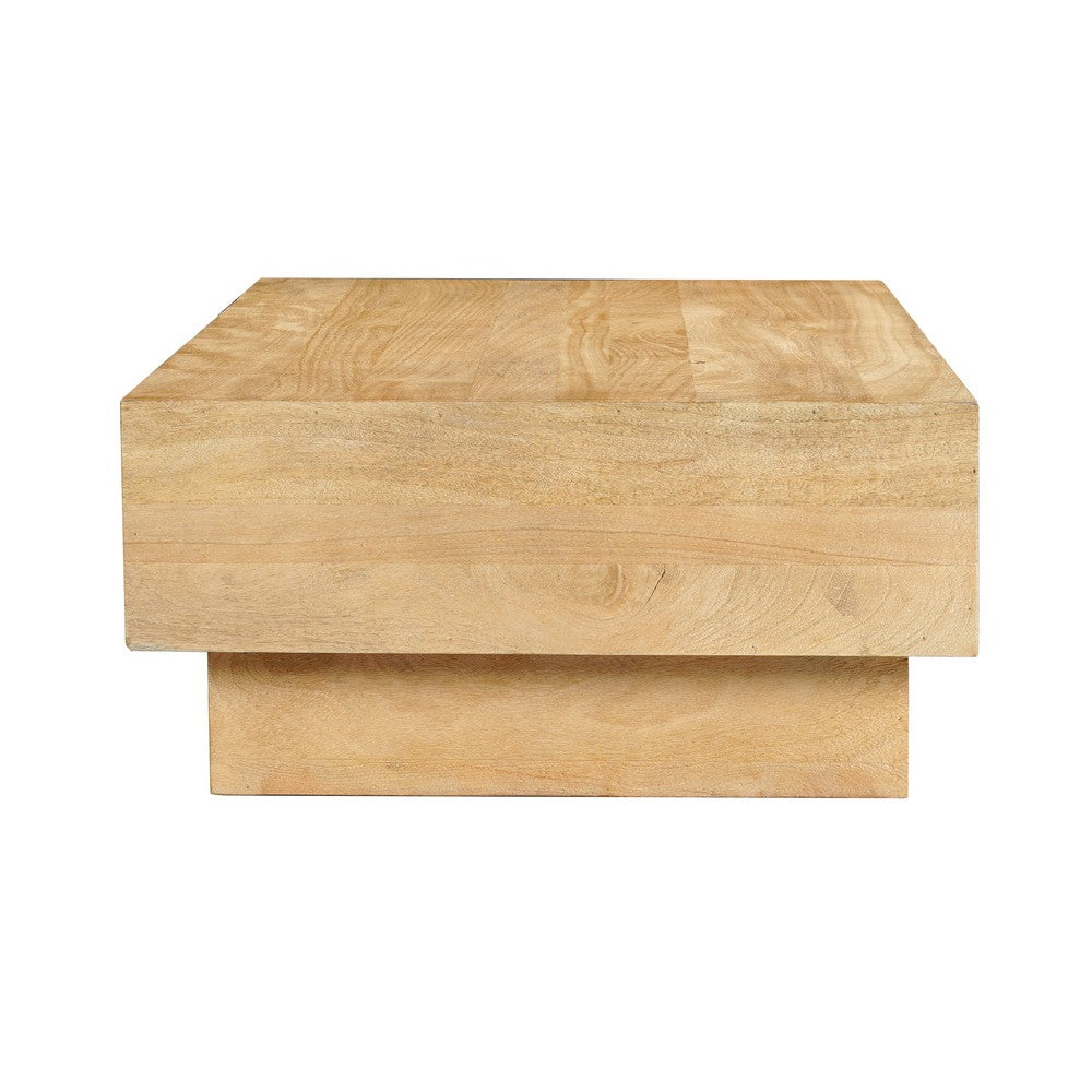 Elias Coffee Table | 42" Rectangular Top | Sandblasted Natural Brown Mango Wood | Wood Sustainably Harvested - UPT-333317