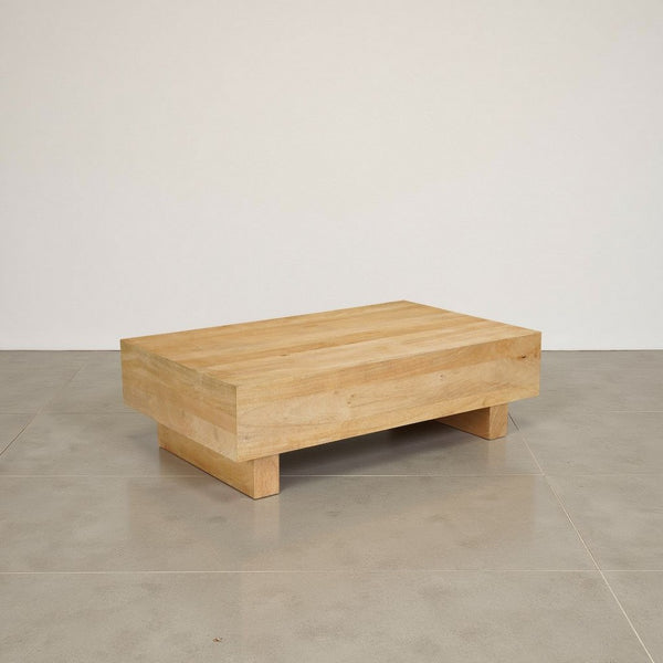 Elias Coffee Table | 42" Rectangular Top | Sandblasted Natural Brown Mango Wood | Wood Sustainably Harvested - UPT-333317