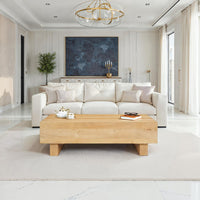 Elias Coffee Table | 42" Rectangular Top | Sandblasted Natural Brown Mango Wood | Wood Sustainably Harvested - UPT-333317