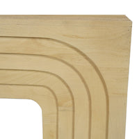 Kesna Console Sofa Table, 53 Inch Sculpted Arch, Light Beige Mango Wood - UPT-336134