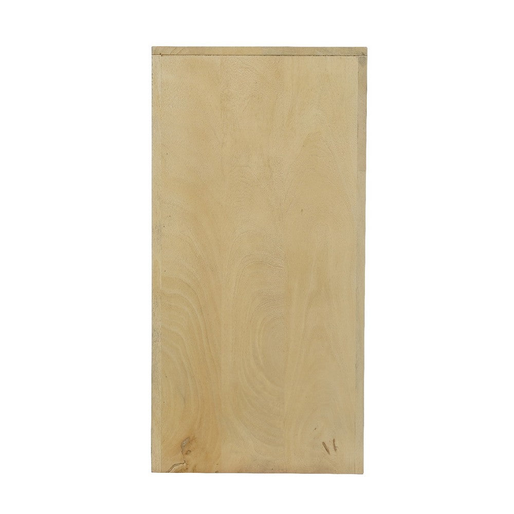 Kesna Console Sofa Table, 53 Inch Sculpted Arch, Light Beige Mango Wood - UPT-336134