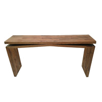 Keri Console Table, 60 inch Solid Mango Wood Slab Top, Handcrafted Rustic Natural Brown, Organic Design - UPT-336135