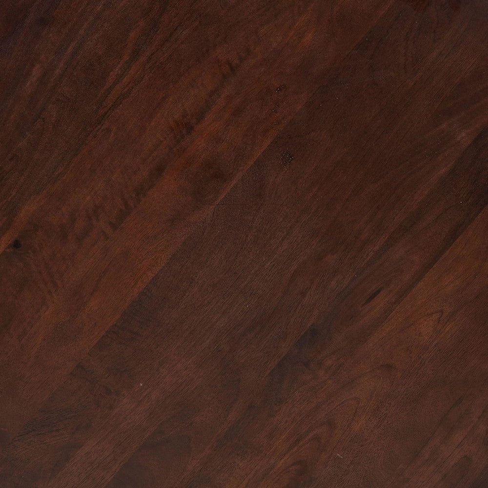 Bard Coffee Table, 38 Inch Round Top with Shelf, Walnut Brown Mango Wood Sculptural Frame - UPT-336136