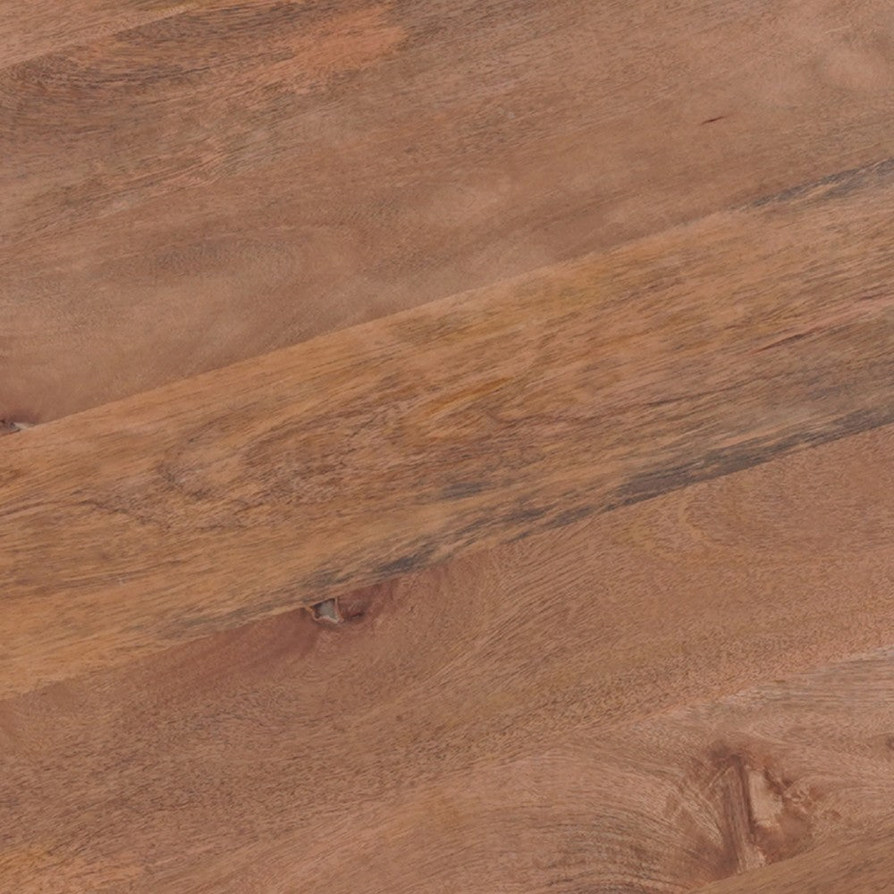 Temi Dining Table | 47" Round Top | Handmade Natural Brown Mango Wood | Angled Four Legged Base - UPT-336458